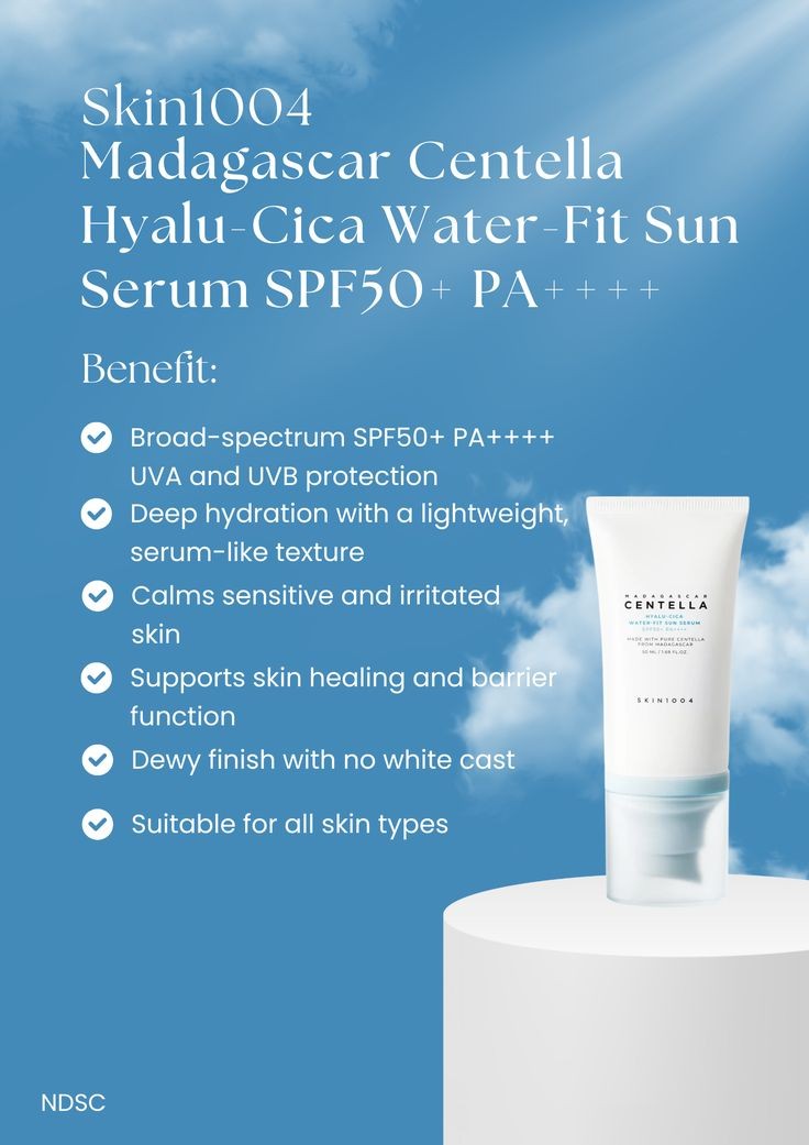 Skin1004 Madagascar Centella Hyalu-Cica Water-Fit Sun Serum SPF50+ PA++++ (100ml) 🌱 3